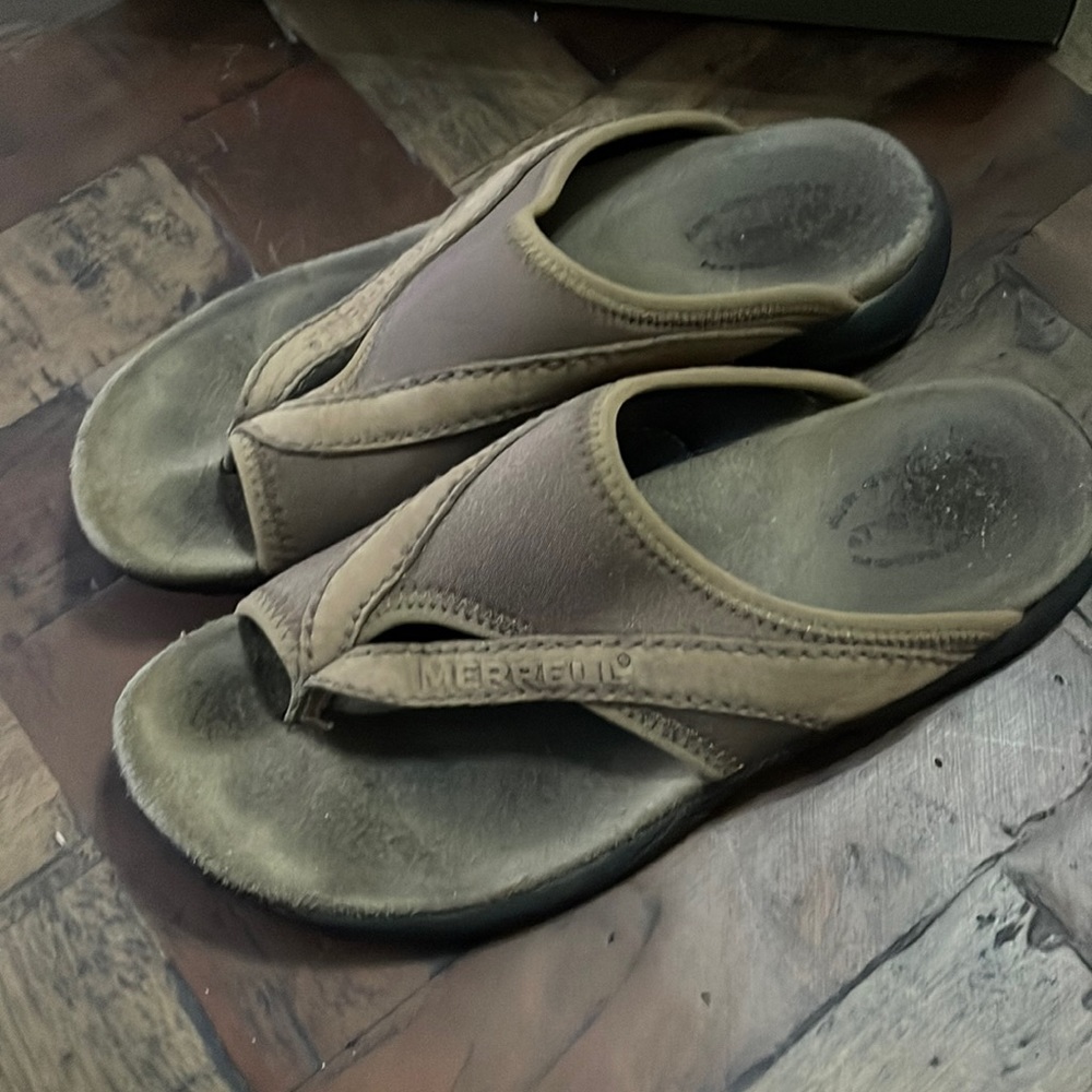 Brown Merrell Walking Shoes Size 6 Women’s Slides Sandals - Picture 2 of 4